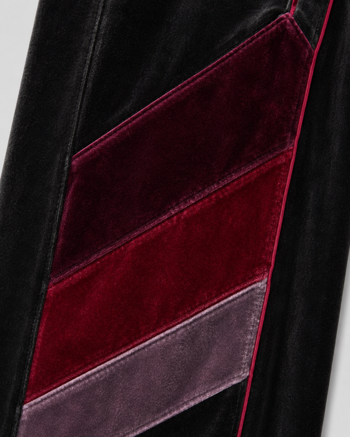 Melato OJOS Velour Track Pants hem, close-up detail