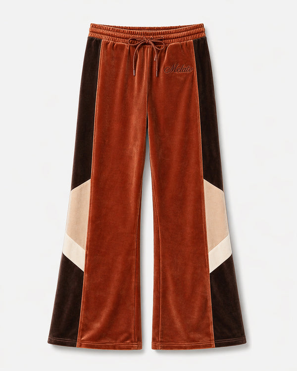 Melato Passion Fruit Velour Track Pant — earth tone premium velour pants