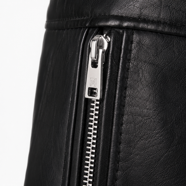 Melato CasaNegra Leather Flare Zip Pants flared leg, back view
