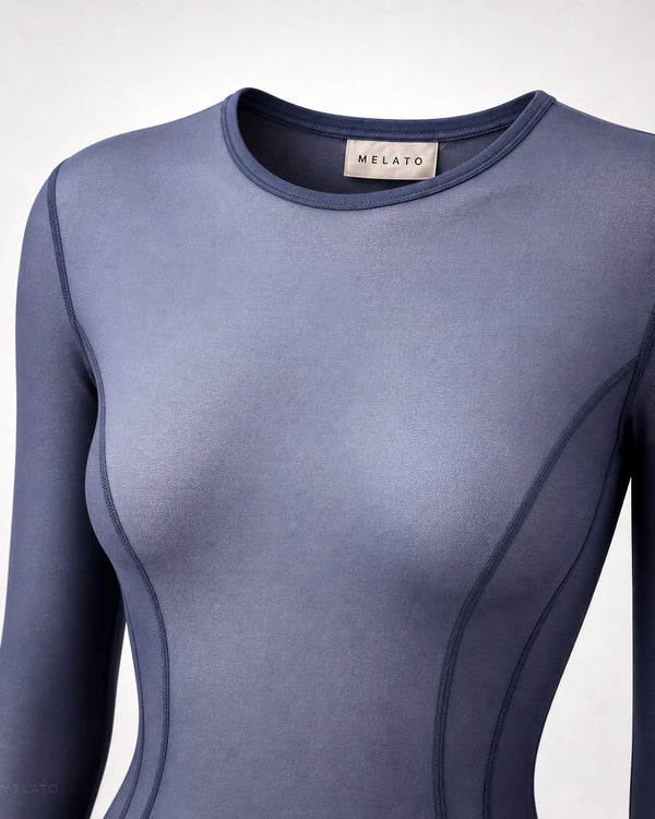 The "Blue Hour Alibi" Mesh Bodysuit