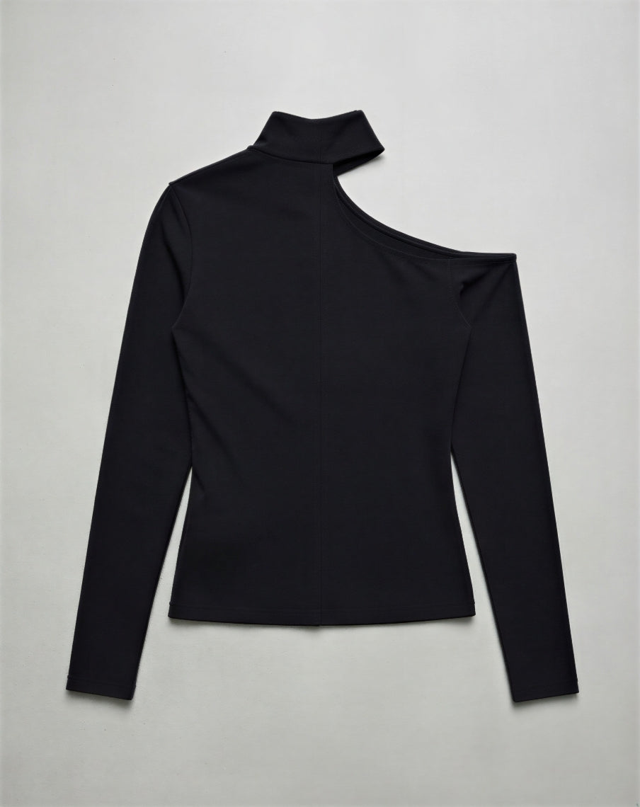 Cold Shoulder Mockneck Top