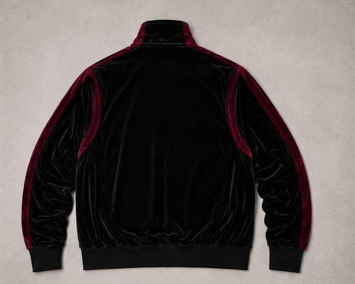 Black Cherry Velour Track Jacket by Melato, product view 3