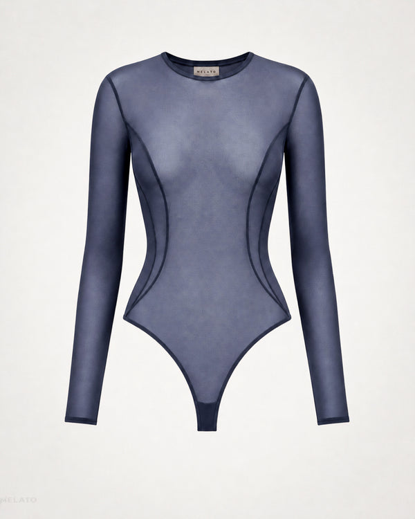 Blue Hour Alibi Mesh Bodysuit by Melato, product view 1