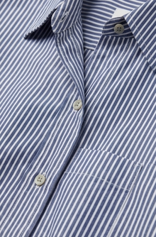Melato Bluefin Relaxed Shirt blue and white vertical stripe, back view