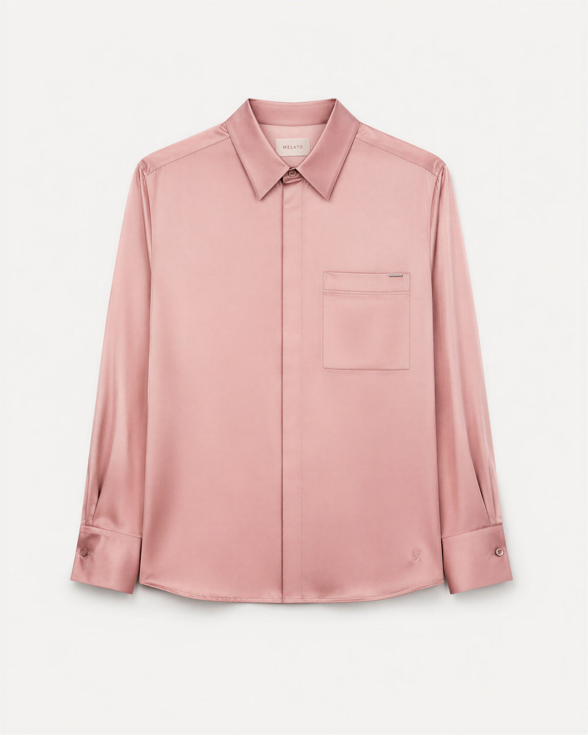 Blush Ledger Satin Shirt, product view 4