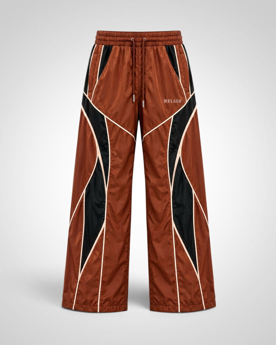Melato Hot Pursuit rust black cream wide track pant front flat lay