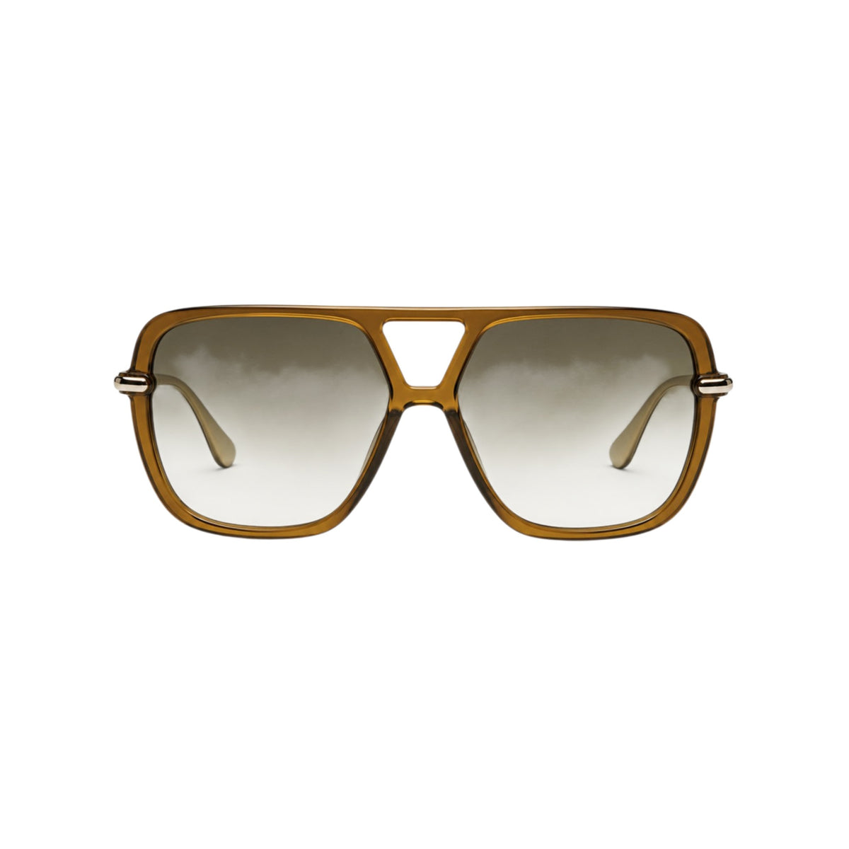 Melato Sepia Altitude oversized aviator sunglasses with amber-brown acetate frames and smoke-gradient lenses.