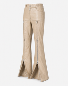 Kech Leather Flare Zip Pants