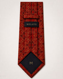 The "Ruby Labyrinth" Crimson Geometric Tie