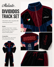 Melato Divididos Velour Track Jacket detail view — graphic velour jacket