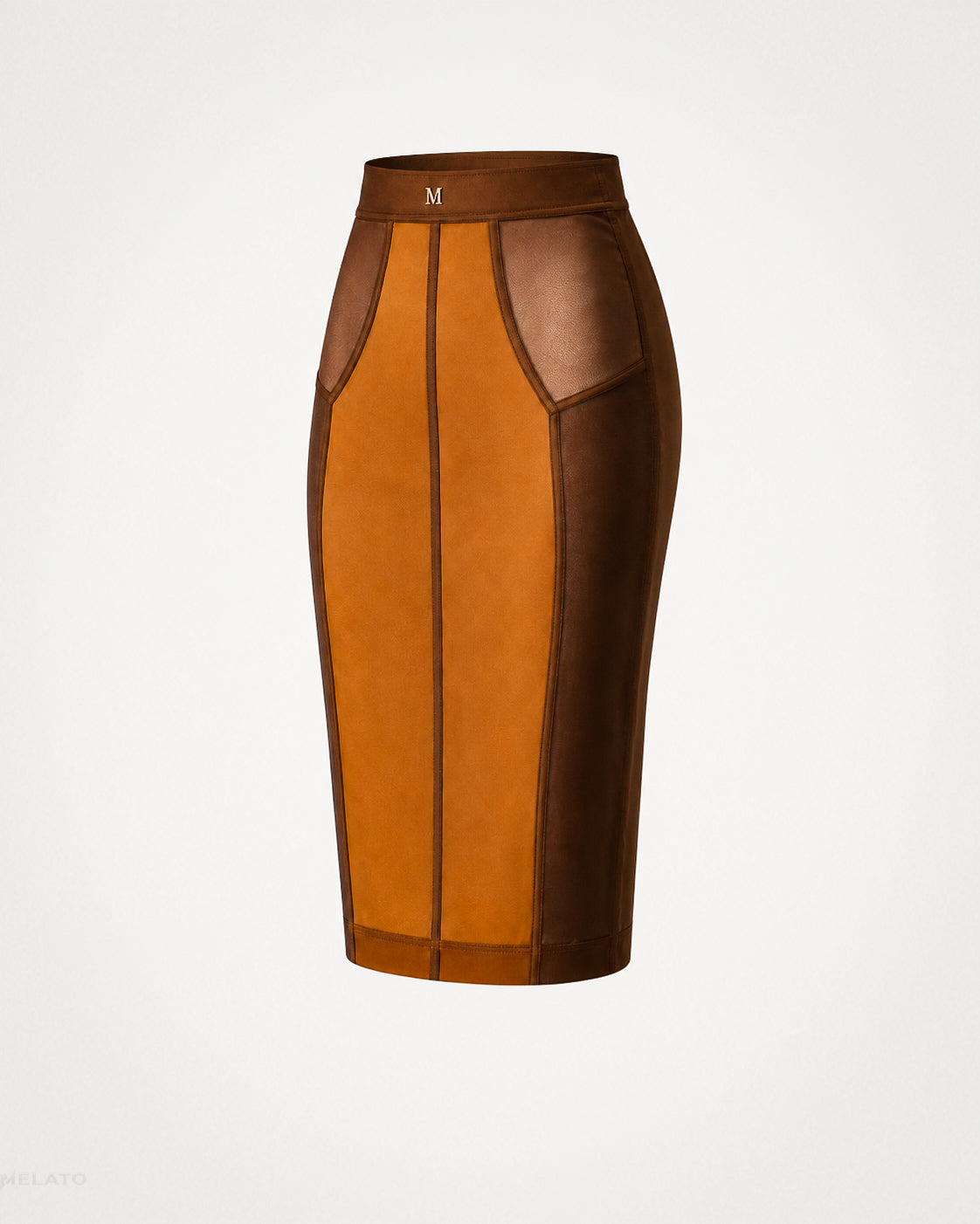 The "Cognac Confession" Leather Pencil Skirt