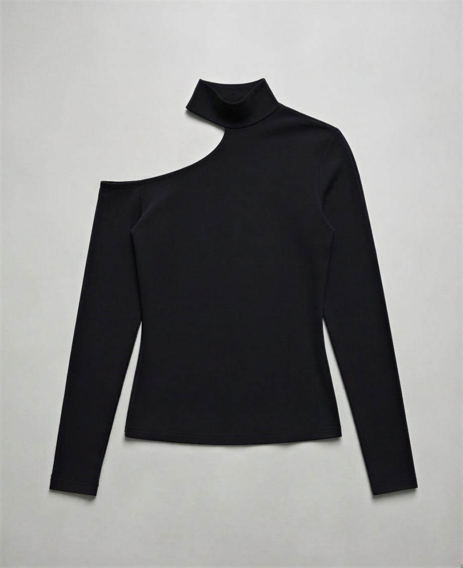 Cold Shoulder Mockneck Top