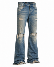 Melato Hendrix Distressed Flare Jean alternate angle — black denim jeans