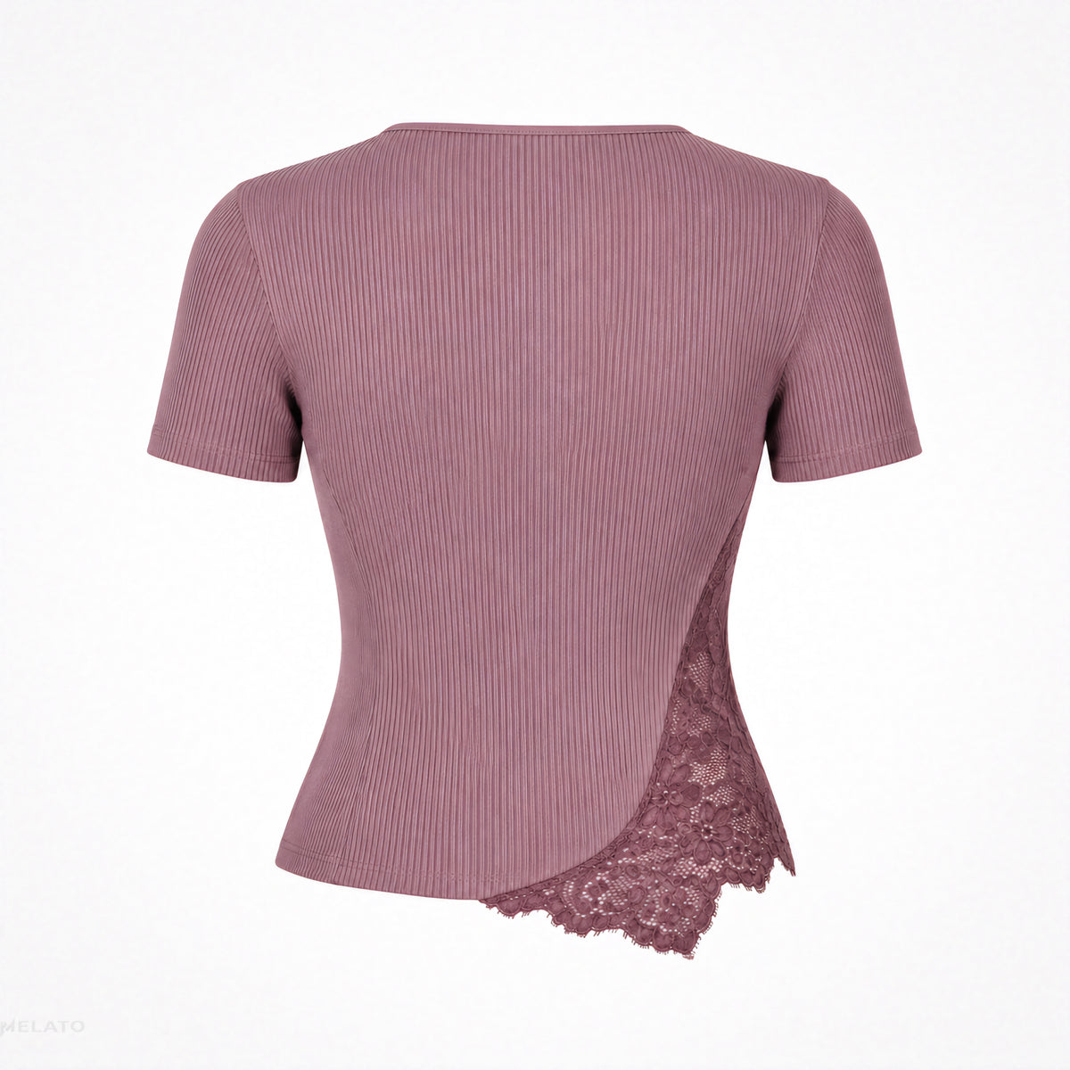 The "Side Note" Mauve Lace Rib Top