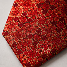 The "Ruby Labyrinth" Crimson Geometric Tie