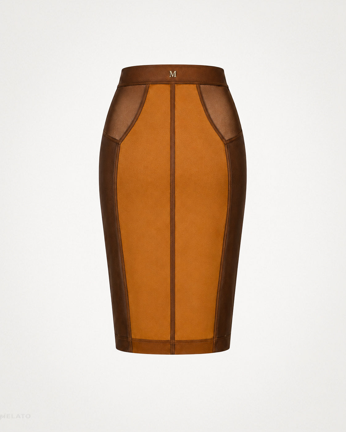 The "Cognac Confession" Leather Pencil Skirt