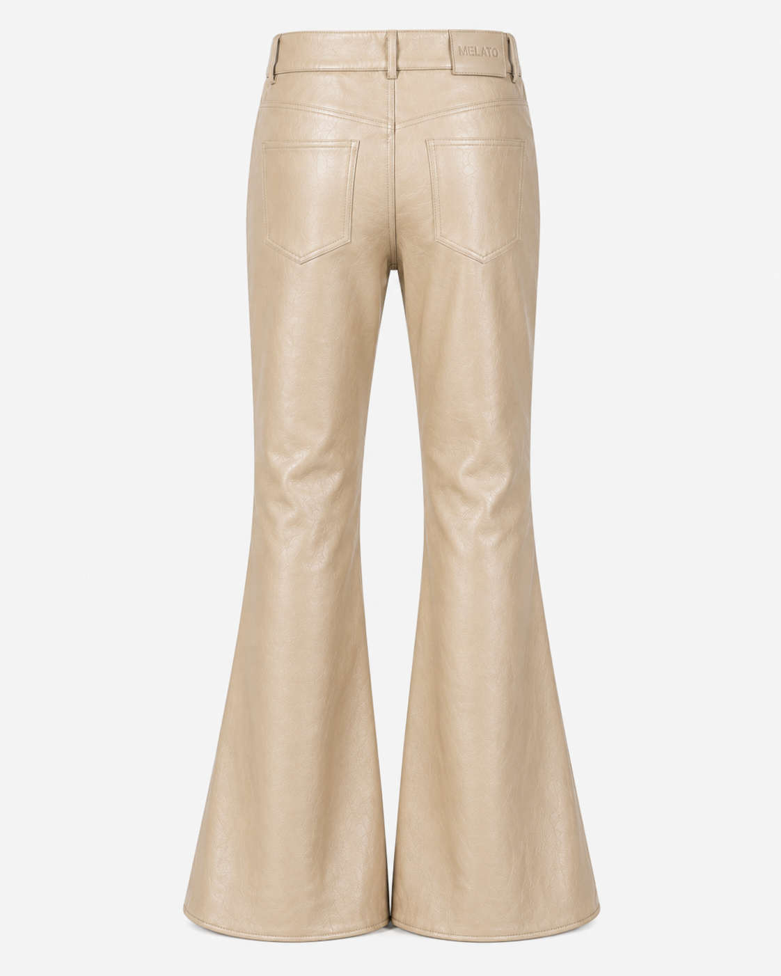 Kech Leather Flare Zip Pants
