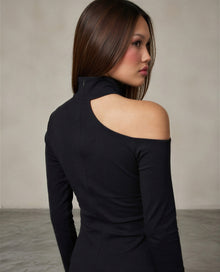 Cold Shoulder Mockneck Top