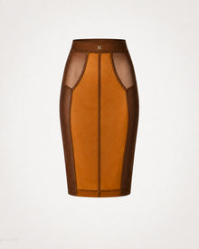 The "Cognac Confession" Leather Pencil Skirt