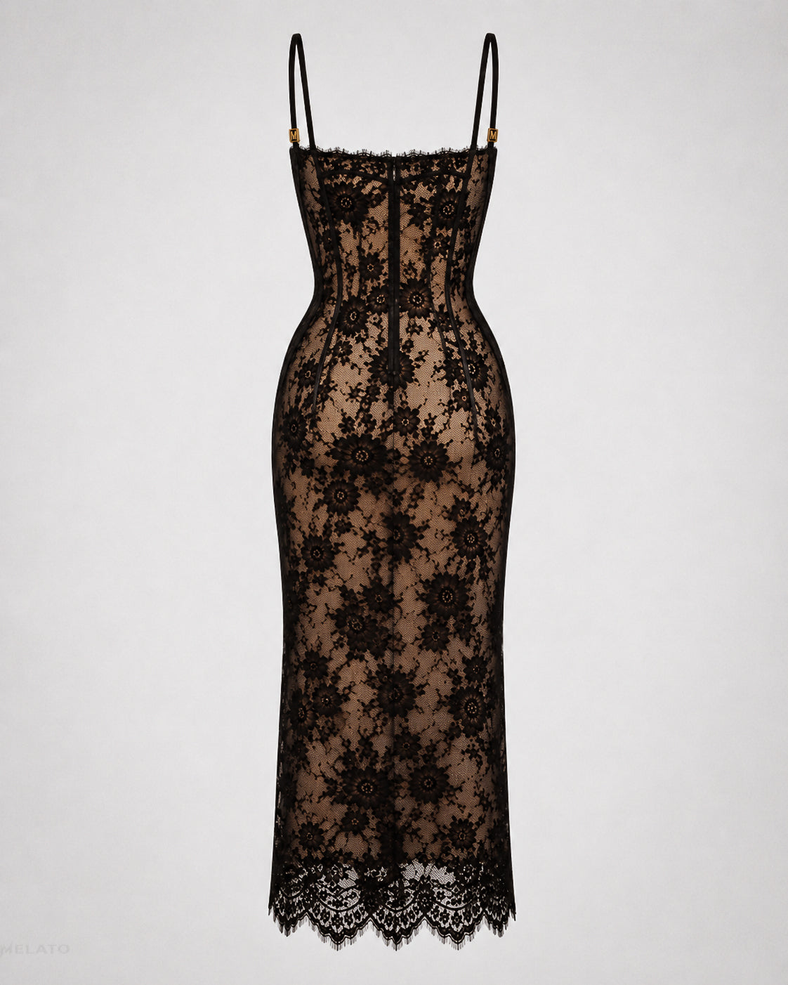 The "Noir Alibi" Lace Corset Dress
