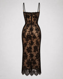 The "Noir Alibi" Lace Corset Dress