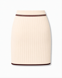 Bordeaux Line Rib Knit Mini Skirt, alternate angle