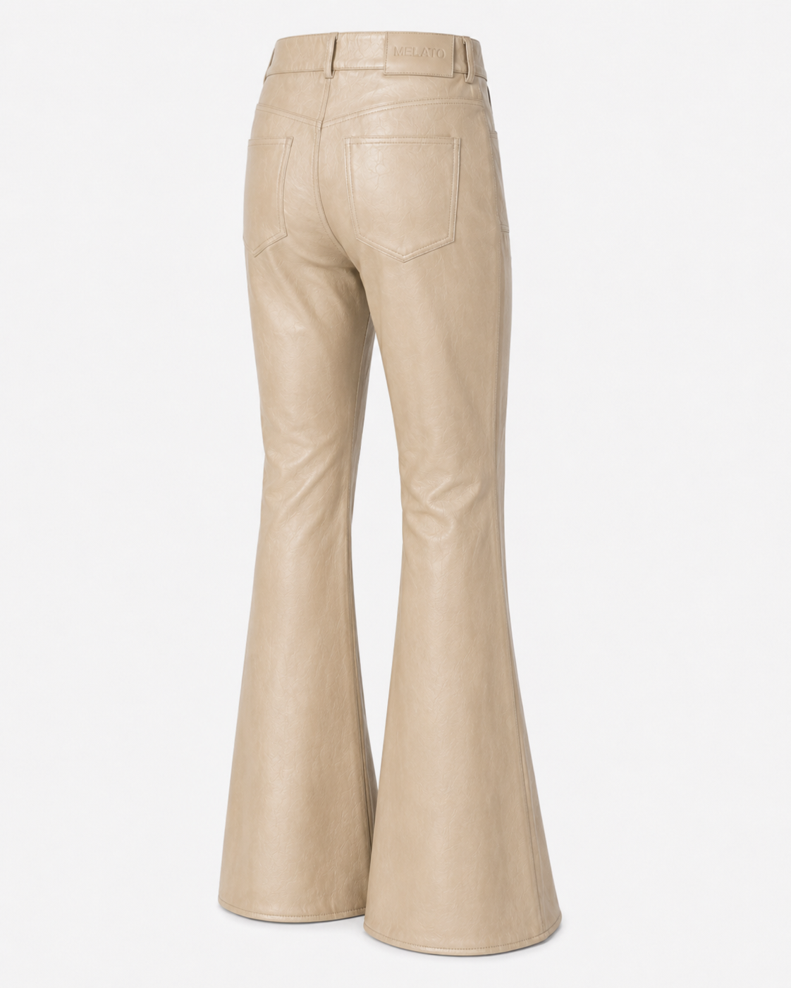 Kech Leather Flare Zip Pants