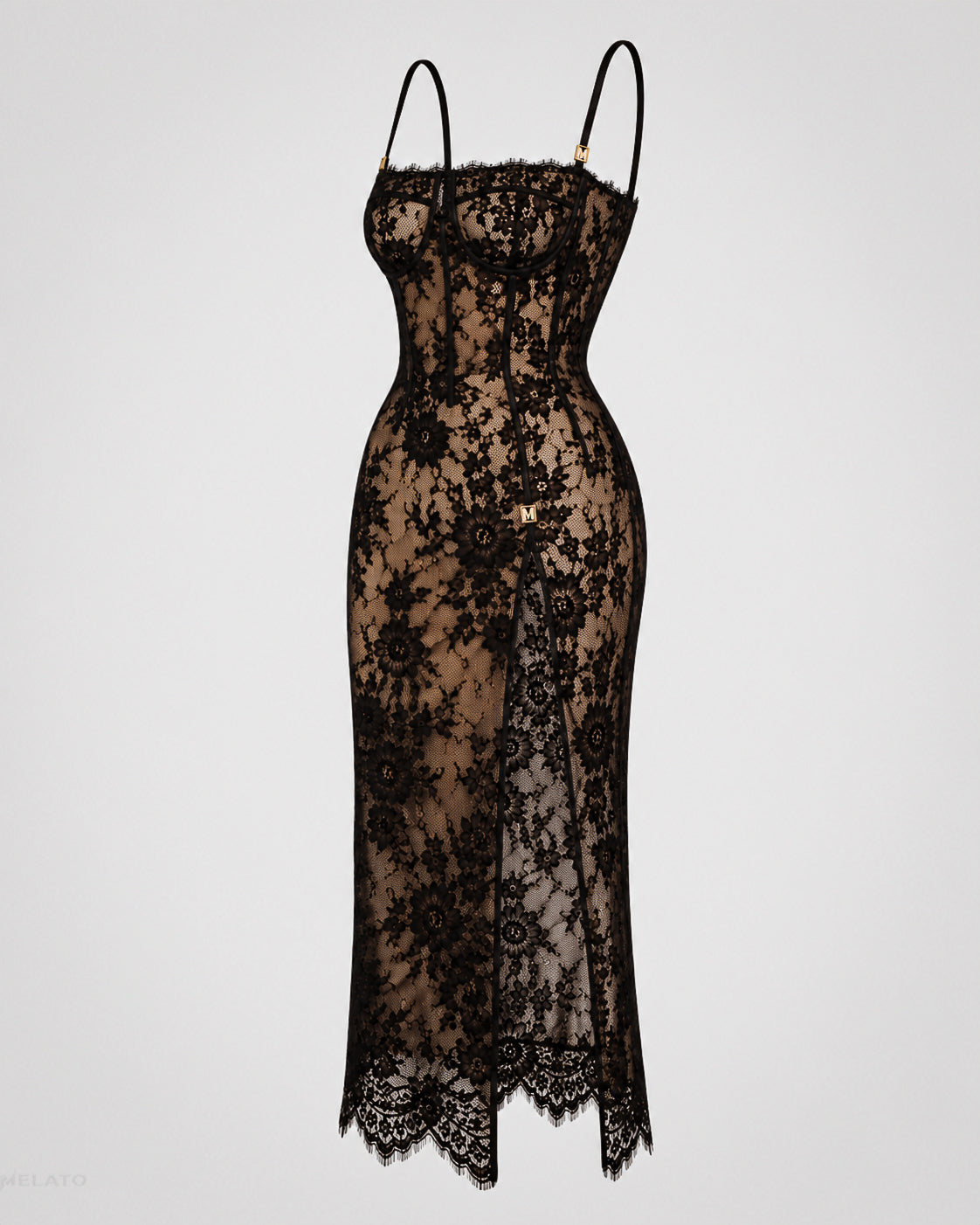 The "Noir Alibi" Lace Corset Dress