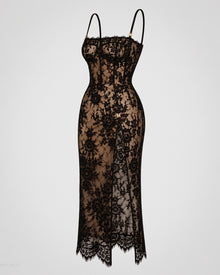 The "Noir Alibi" Lace Corset Dress