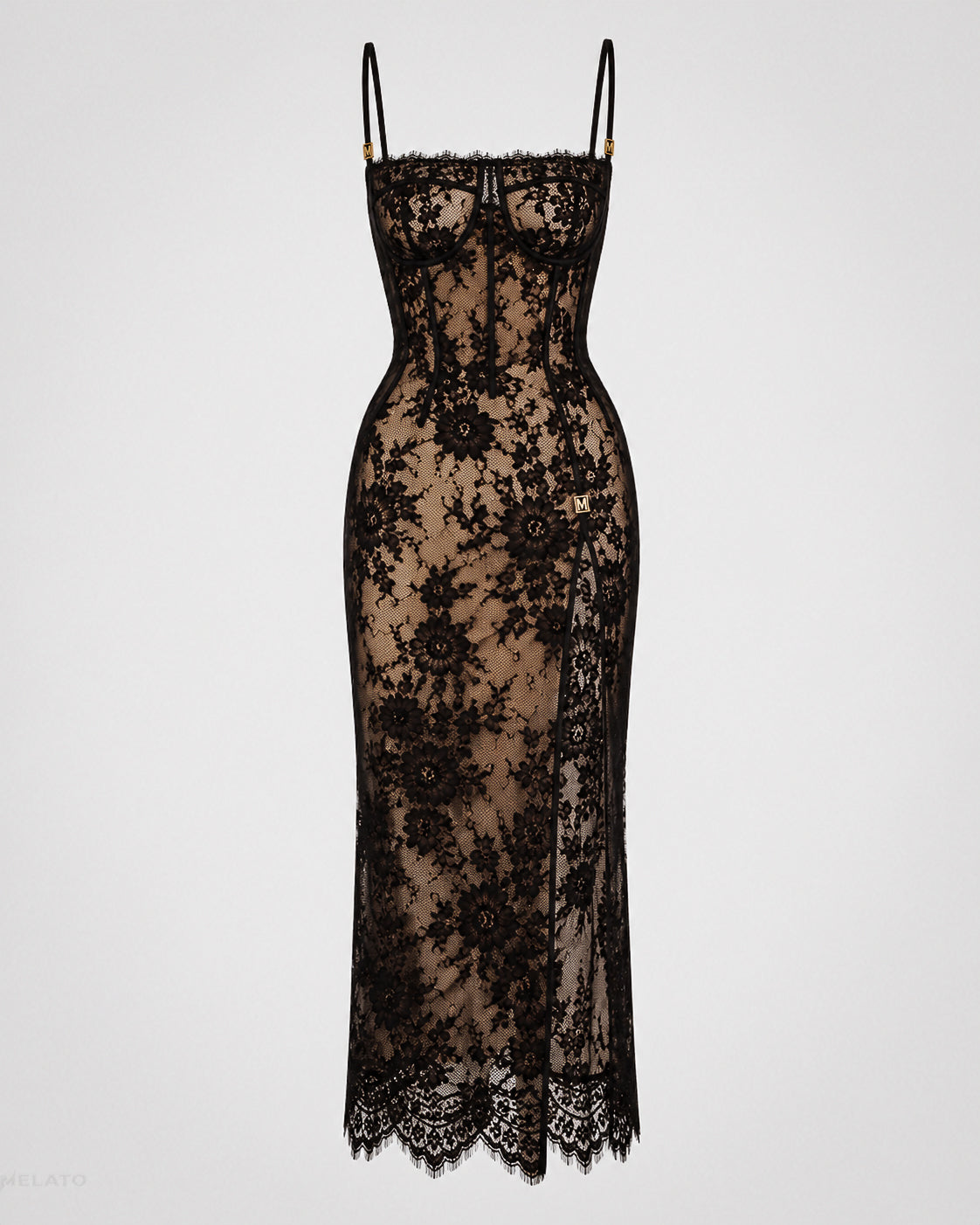 The "Noir Alibi" Lace Corset Dress