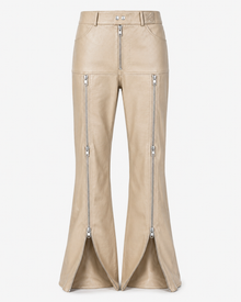 Kech Leather Flare Zip Pants