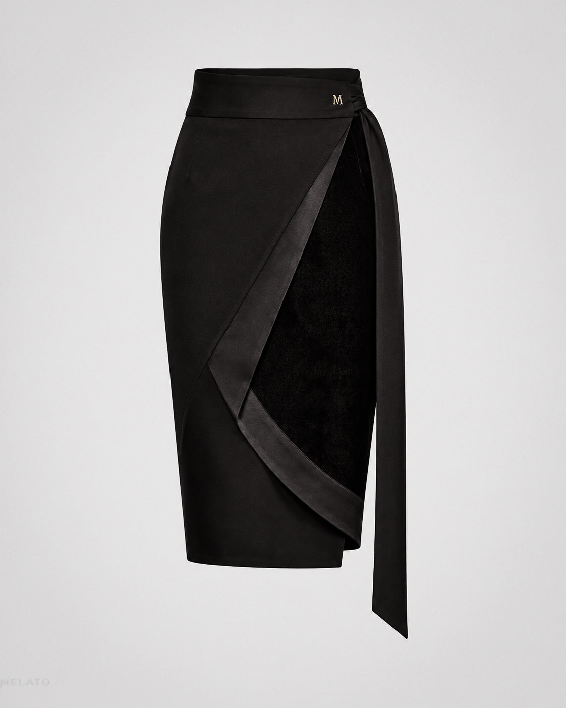 The "Noir Memoir" Wrap Pencil Skirt