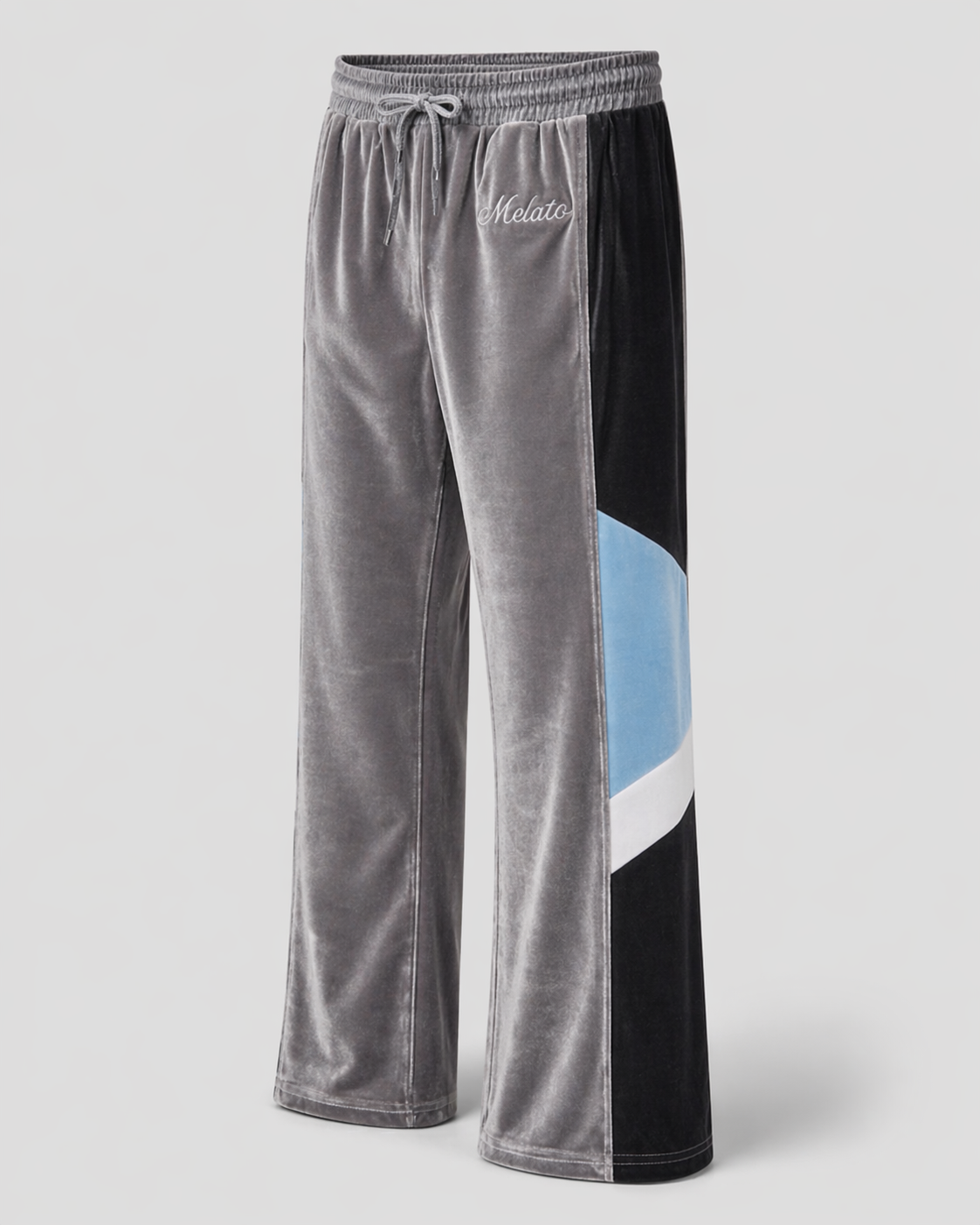 Melato Chū Velour Track Pant close up — structured track pants