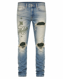 Berry Distressed Slim Jean