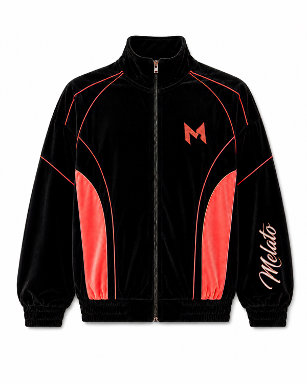 Melato Reliance Bamboo Track Jacket — black salmon premium track jacket