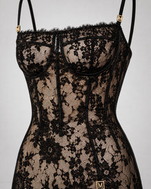 The "Noir Alibi" Lace Corset Dress