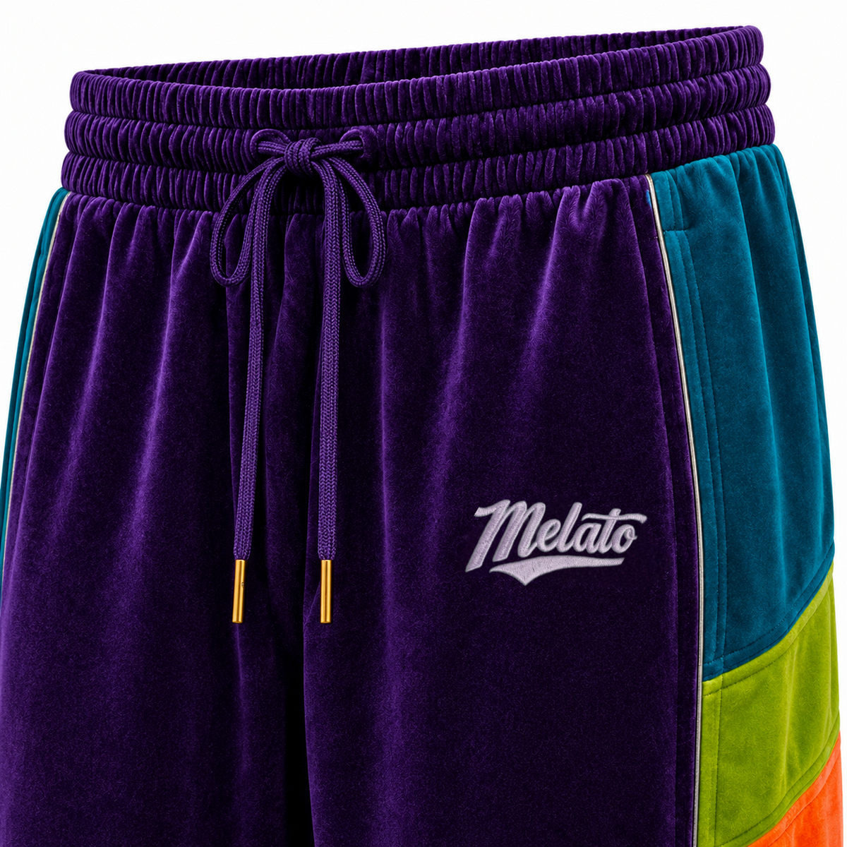 Melato Conquista Velour Track Pant alternate angle — premium streetwear pants