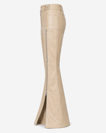 Kech Leather Flare Zip Pants
