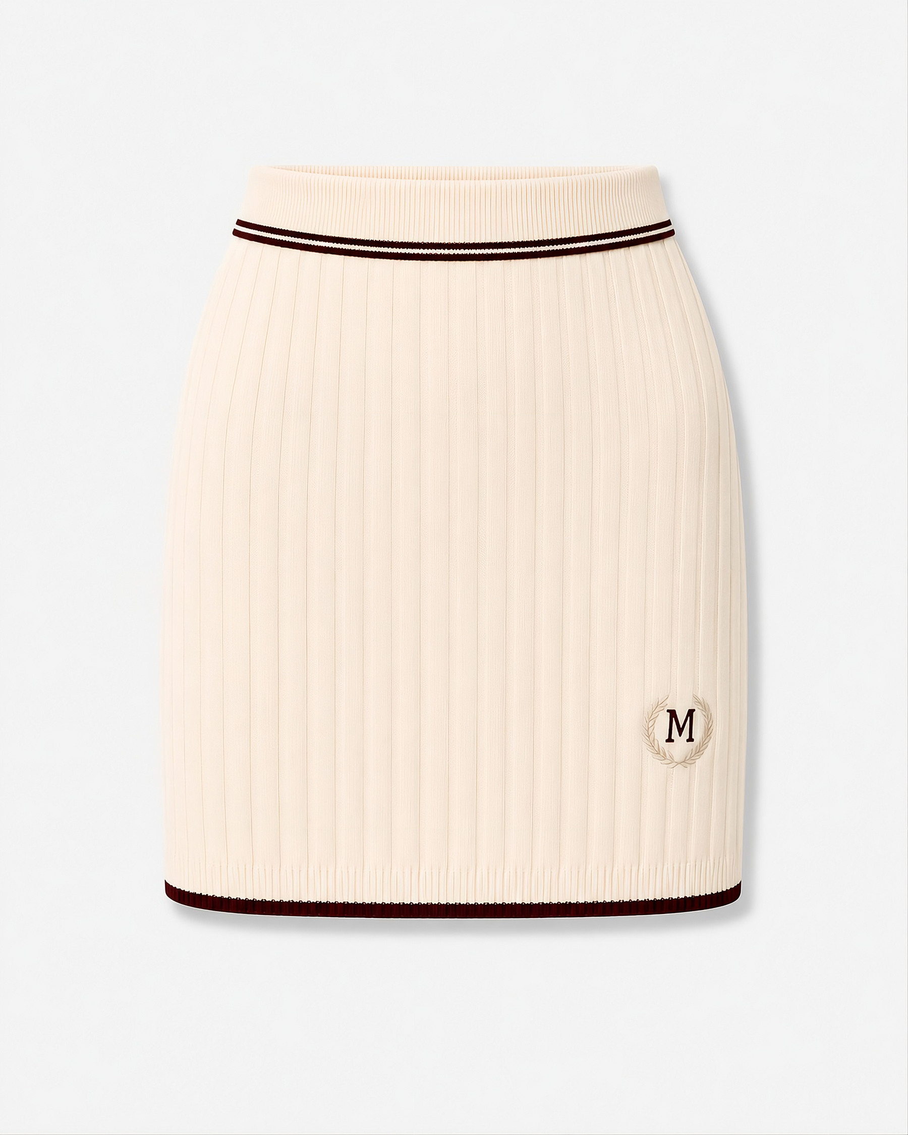 Bordeaux Line Rib Knit Mini Skirt, featured product view