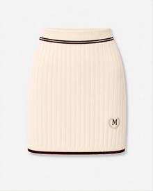 Bordeaux Line Rib Knit Mini Skirt, front view