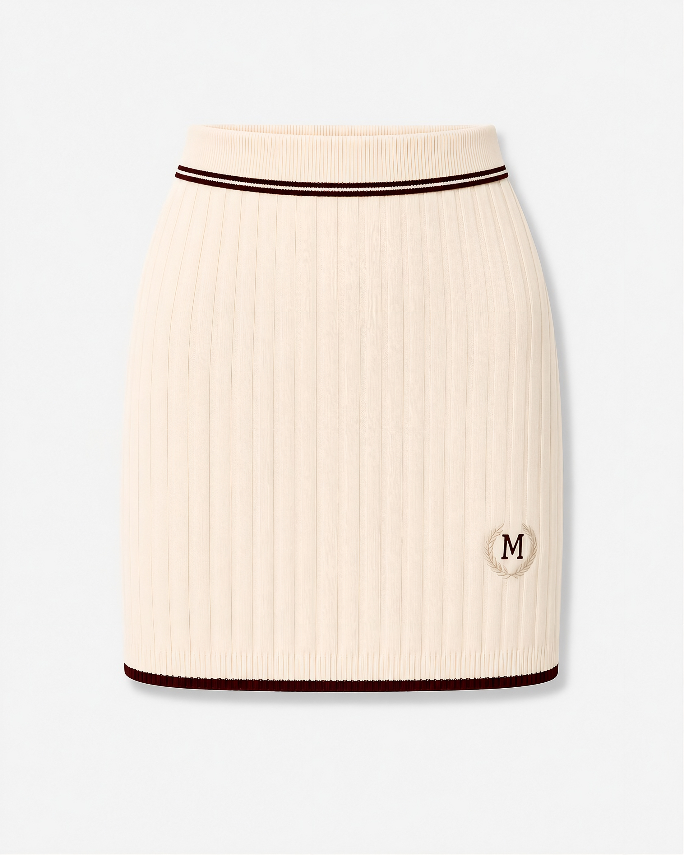 Bordeaux Line Rib Knit Mini Skirt by Melato, product image