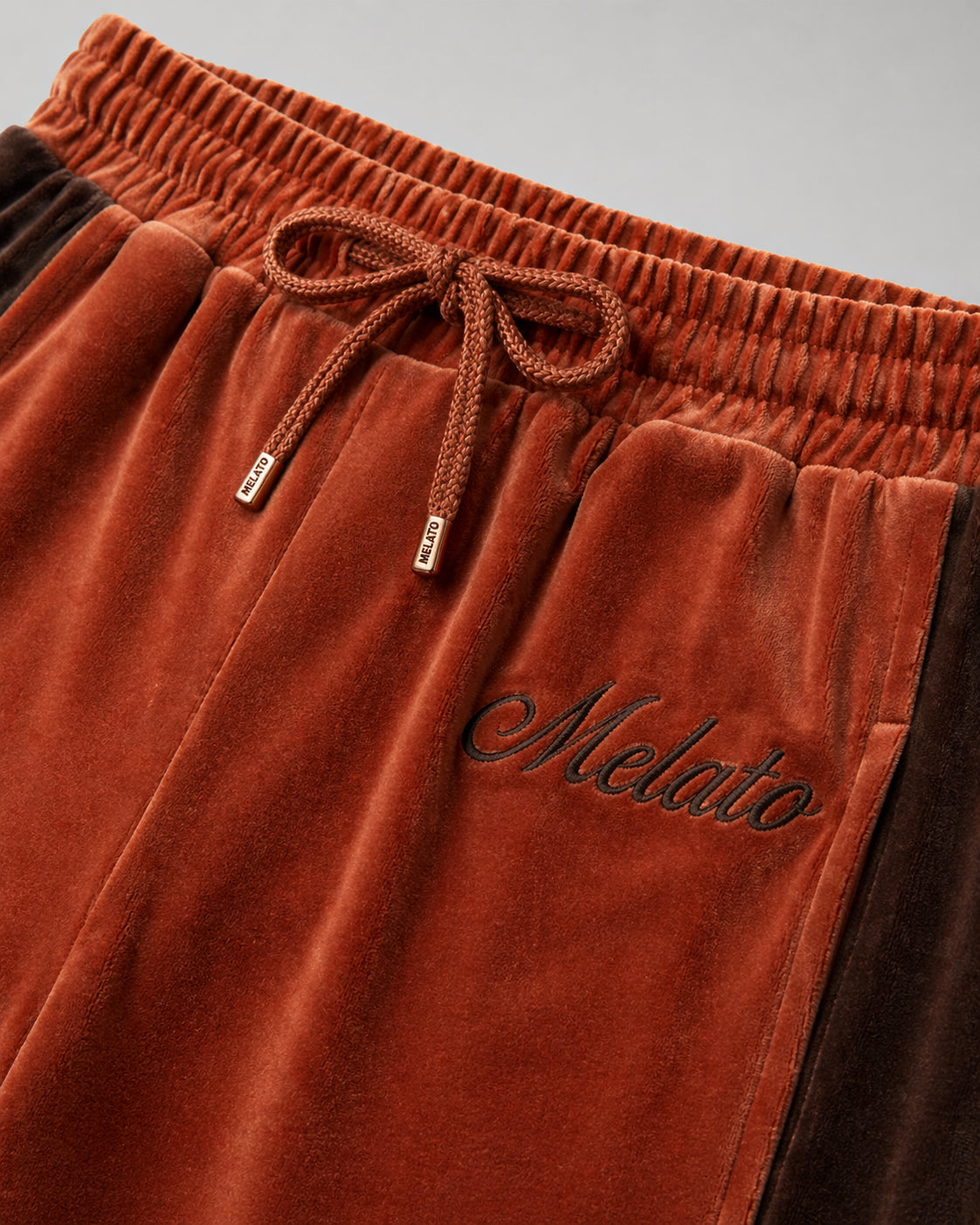 Melato Passion Fruit Velour Track Pant alternate angle — warm colorblock pants