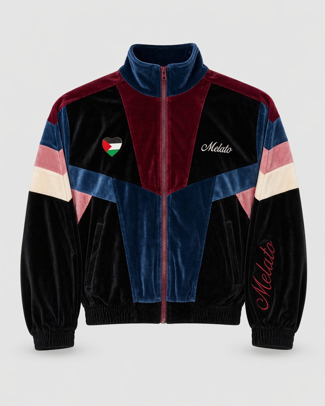 Melato Divididos Velour Track Jacket — heritage inspired premium velour jacket