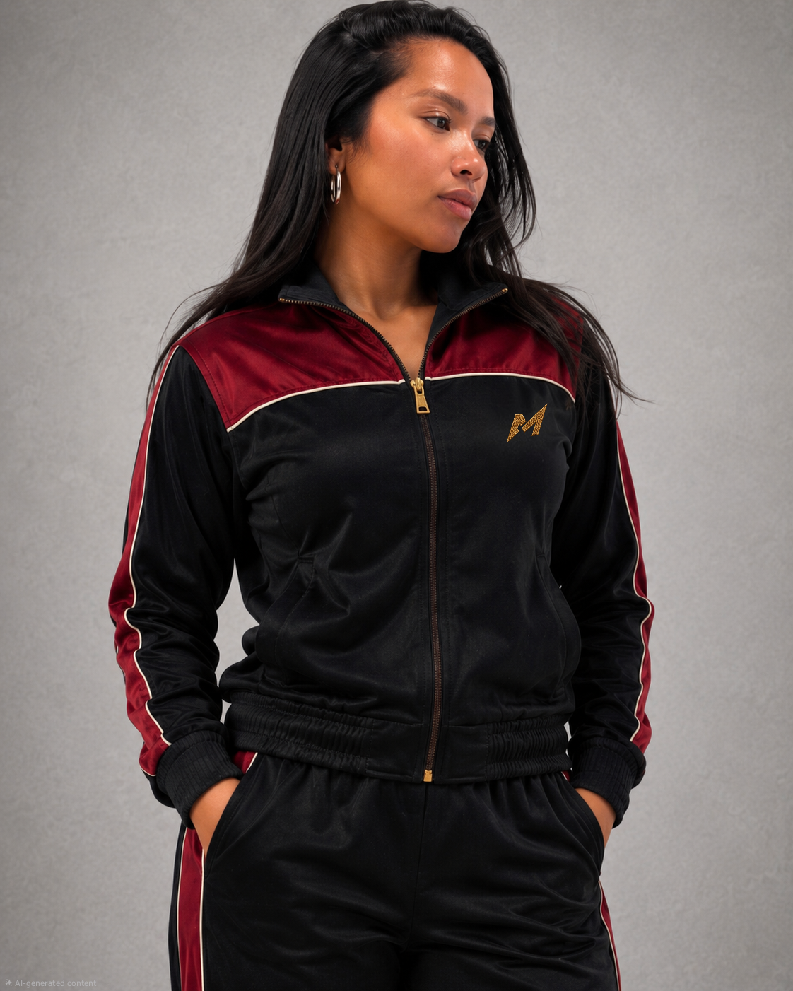 Rossoneiri Satin Track Jacket by Melato, product view 1