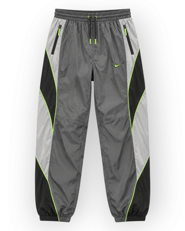 Melato Shell Company silver black white technical track pant front flat lay