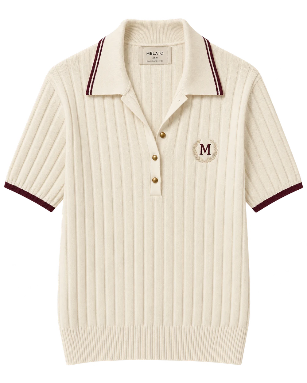 Bordeaux Line Knit Polo - Front
